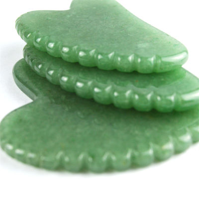Gesichtsmassager 2024 Herzform Jade Gua Sha Werkzeug für Selbstpflege und Handmassager