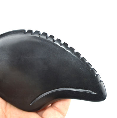 Verfügbares Herzform Gua Sha Massagetool aus natürlichem schwarzem Bian Stein für Spa-Meditation