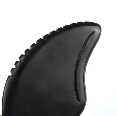 Verfügbares Herzform Gua Sha Massagetool aus natürlichem schwarzem Bian Stein für Spa-Meditation