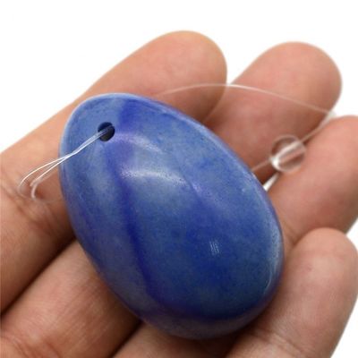 Blaue Aventurin Yoni Massage Eier Volkskunst Stil für Frauen Kegel Stärkung Set