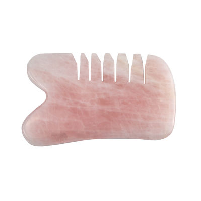 Kopfmassage Rose Quarz Gua Sha Kopfhaut Kamm Werkzeug für Selbstpflege Spa Gesichtslifting