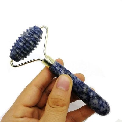 Gesichtsmassage Technologie Polster Naturblau Punktstein Einkopf Spiked Jade Roller Anti-Aging mit Technologie