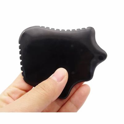 Natürliches Schwarzes Obsidian Gua Sha Board für Hautpflege Schaben Gesichtsmassage Entspannung
