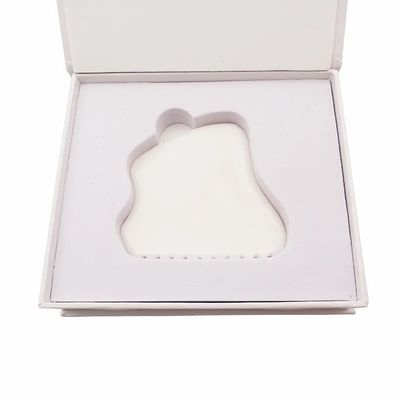 Benutzerdefiniertes Logo 2024 Weißes Jade Gua Sha Werkzeuge für Gesichts- und Nackenmassage Heißer Massager Massager-Modus Nr. abk-2051