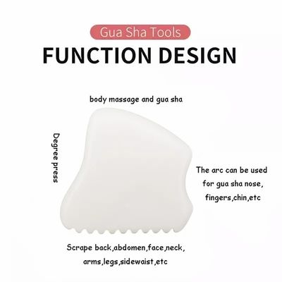 Benutzerdefiniertes Logo 2024 Weißes Jade Gua Sha Werkzeuge für Gesichts- und Nackenmassage Heißer Massager Massager-Modus Nr. abk-2051