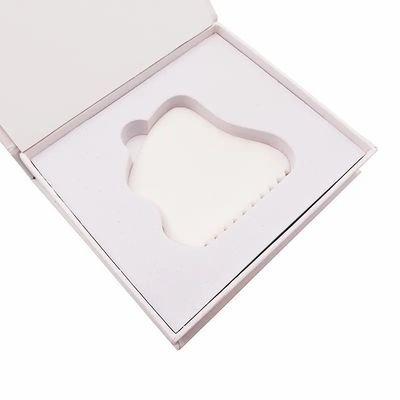 Benutzerdefiniertes Logo 2024 Weißes Jade Gua Sha Werkzeuge für Gesichts- und Nackenmassage Heißer Massager Massager-Modus Nr. abk-2051