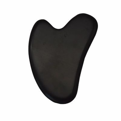 8*6cm Naturschwarzer Bian Stein Herzensform Gua Sha Massagetool für Gesichtsmassage und Meditation