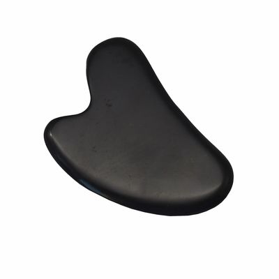 8*6cm Naturschwarzer Bian Stein Herzensform Gua Sha Massagetool für Gesichtsmassage und Meditation