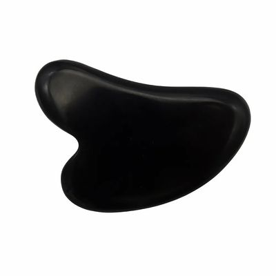 8*6cm Naturschwarzer Bian Stein Herzensform Gua Sha Massagetool für Gesichtsmassage und Meditation