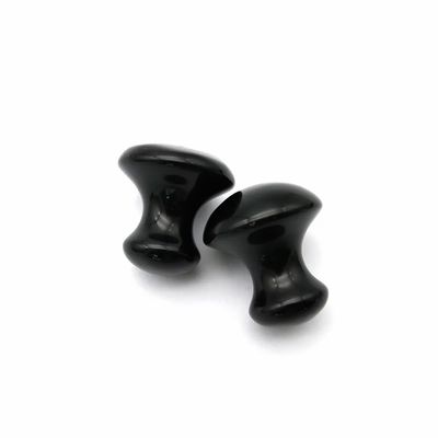 Natürlicher Schwarzer Obsidianpilz Gua Sha Schönheitsmassage Stein für Gesichts-Körperpflege