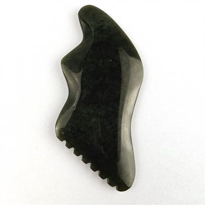 Natürlicher Nephrit Gua Sha Board Gesichtsmassager mit Zertifikat Ja Custom Logo Gesichtsmassagegeräte