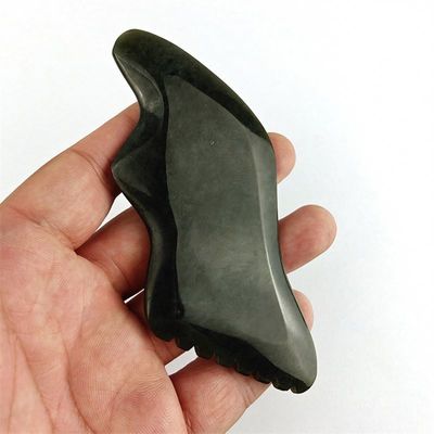 Natürlicher Nephrit Gua Sha Board Gesichtsmassager mit Zertifikat Ja Custom Logo Gesichtsmassagegeräte