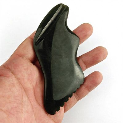 Natürlicher Nephrit Gua Sha Board Gesichtsmassager mit Zertifikat Ja Custom Logo Gesichtsmassagegeräte