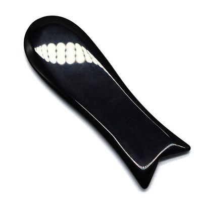 Obsidian-Fisch-Form-Gua Sha-Scraping-Massage-Werkzeuge für benutzerdefiniertes Logo Gesicht und Körper Plug-in Stromquelle