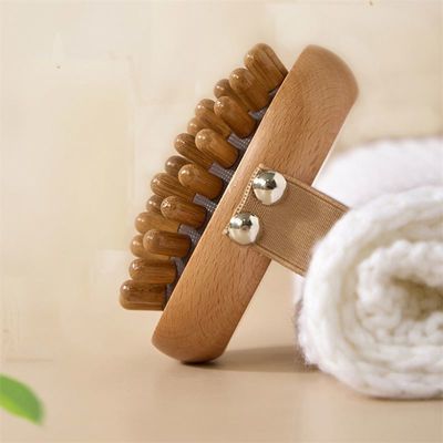 Massagebereich Ganzkörper Holzkörper Meridian-Massage-Bürste Gua Sha Massager-Kamm mit Luftbeutel für Kopfhaut-Massage-Kamm