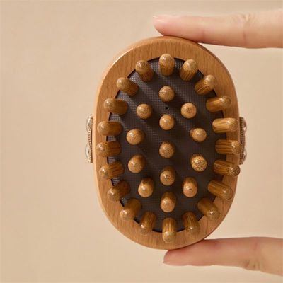 Massagebereich Ganzkörper Holzkörper Meridian-Massage-Bürste Gua Sha Massager-Kamm mit Luftbeutel für Kopfhaut-Massage-Kamm