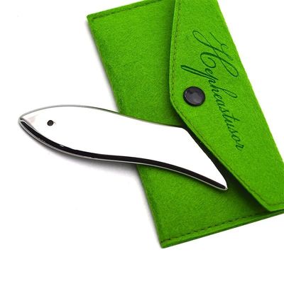 2024 Heißer Fisch in Form von Edelstahl-Scraper Handmassage für das Gesicht Gua Sha Werkzeug für Gesichtslift und Hautverjüngung