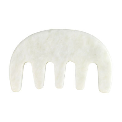 Kopf-Spa-Massager Chinesisch natürliches Weiß Xiuyan Jade Gua Sha Schrauben Kamm für 2024 Trending Massagetools