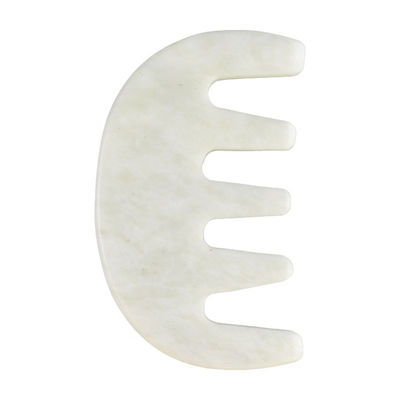 Kopf-Spa-Massager Chinesisch natürliches Weiß Xiuyan Jade Gua Sha Schrauben Kamm für 2024 Trending Massagetools