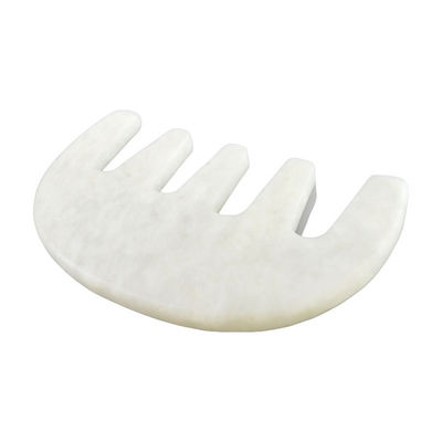 Kopf-Spa-Massager Chinesisch natürliches Weiß Xiuyan Jade Gua Sha Schrauben Kamm für 2024 Trending Massagetools