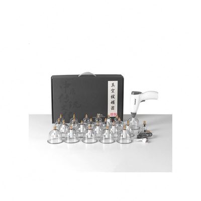 20 Stück elektrisches Vakuum-Cupping-Set für Körper-Cupping-Therapie Handbuch Gua Sha Werkzeuge und Plastik-Saugbecher enthalten
