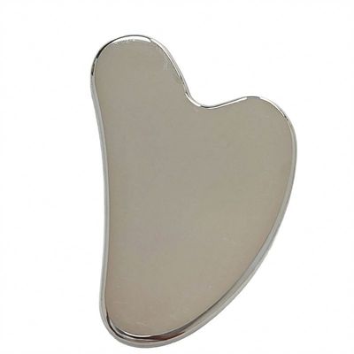 Customized Logo Hautpflege-Tool Edelstahl Herzförmiges Gua Sha Board für Gesichtslifting Metallmassager