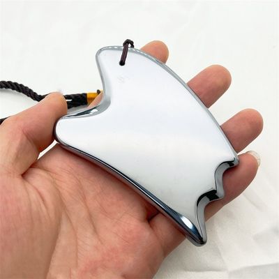 Natürliche Platte Terahertz Gua Sha Gesichtsmassage-Werkzeug Silber Herzform Massager für Schaben und Trigger-Punkte Behandlung