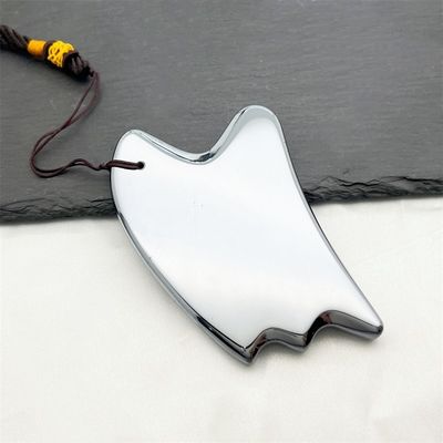 Natürliche Platte Terahertz Gua Sha Gesichtsmassage-Werkzeug Silber Herzform Massager für Schaben und Trigger-Punkte Behandlung