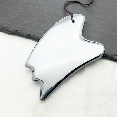Natürliche Platte Terahertz Gua Sha Gesichtsmassage-Werkzeug Silber Herzform Massager für Schaben und Trigger-Punkte Behandlung