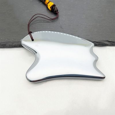 Natürliche Platte Terahertz Gua Sha Gesichtsmassage-Werkzeug Silber Herzform Massager für Schaben und Trigger-Punkte Behandlung