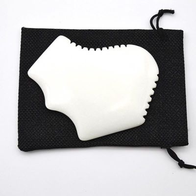 Maßgeschneiderte Weiße Jade Körpermassager Komfortable Gua Sha Gesichtsmassage Board Tool für die Verbesserung der Körperzirkulation