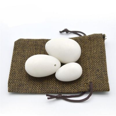 Körper 45*30mm Weißgewalzte Yoni-Eier-Set für die Straffung der Vaginalmuskulatur und Heilsteine für Kegel-Übungen