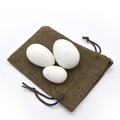 Körper 45*30mm Weißgewalzte Yoni-Eier-Set für die Straffung der Vaginalmuskulatur und Heilsteine für Kegel-Übungen