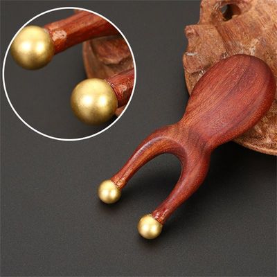 ISO9001-zertifiziertes Messing-Augenmassage-Werkzeug für Nasenbrücke Sandelholz Gesichts-Gua Sha Massage-Kamm 95*38mm Größe