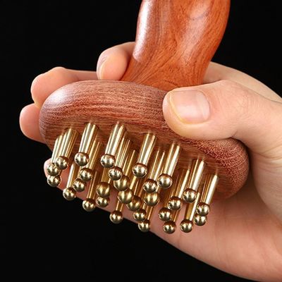 Gua Sha Funktion Messing Universal Meridian Massage Kamm Körpermassage Bürste Kopfhaut Entspannen Und Haarwachstum Kopf Massage Werkzeug