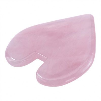 Logo angepasstes Logo verfügbard Rose Quarz Herzförmiger Gua Sha Stein für Hautpflege und Körpermassager