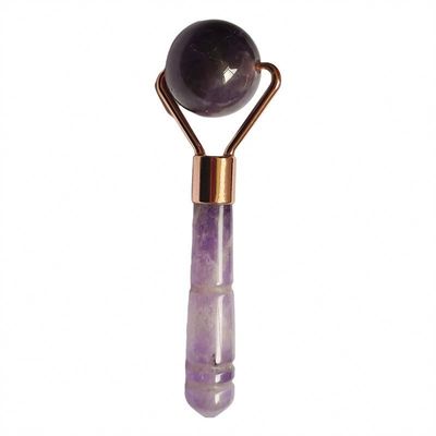 Personalisiertes Logo verfügbard Natürliche Amethyst-Jade-Rolle Lila Quarz Gesichtsmassage-Rolle für kleine Gesichtsschönheit