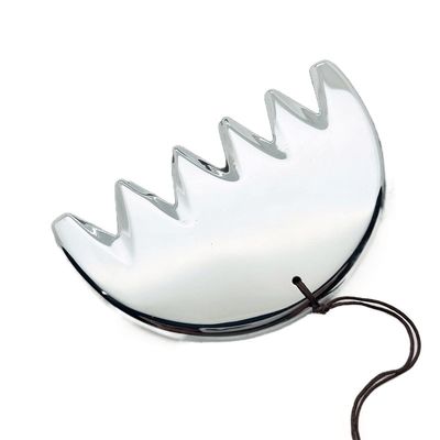Körpermassage Silber Sechszahn Terahertz Gua Sha Board Kopfhaut Kamm Guasha Energie Stein Kopf Massager Gesundheitsfürsorge Salon Schönheitsmittel
