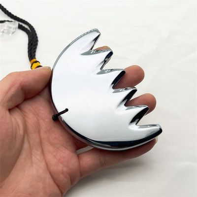 Körpermassage Silber Sechszahn Terahertz Gua Sha Board Kopfhaut Kamm Guasha Energie Stein Kopf Massager Gesundheitsfürsorge Salon Schönheitsmittel