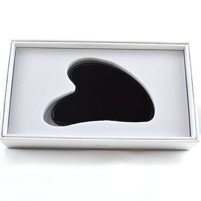 Herzensform Schwarz Obsidian Guasha 100% Natürlicher Jade Board Gua Sha Schrauben Massagetool Custom Logo für die Anpassung