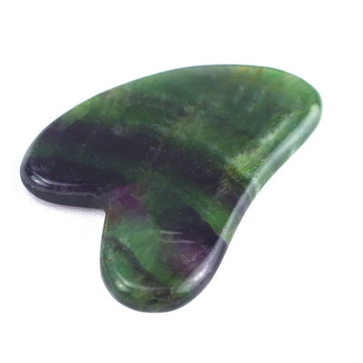 Körpermassage-Werkzeug Regenbogen Fluorit Stein Mineral Hautpflege Massager Gesundheit Massage Guasha Schaber Set mit Naturjade