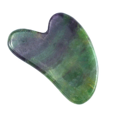 2024 Herz-Form Regenbogen Fluorit Gua Sha Massage Schraubwerkzeug für Body Spa