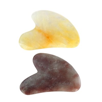 Logo angepasstes Logo erhältlich Jade / Kristall Herzform Gua Sha Massagebrett für Körpermuskeln Selbstpflege Spa Gesichts