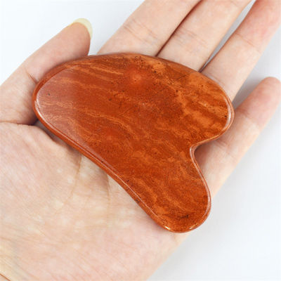 Körpermassage Rot Jasper Guasha Werkzeug Jade Stein Gesichtspflege Hautschaber Custom Logo Herzform Gesicht Gua Sha Massager Werkzeug