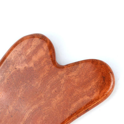 Körpermassage Rot Jasper Guasha Werkzeug Jade Stein Gesichtspflege Hautschaber Custom Logo Herzform Gesicht Gua Sha Massager Werkzeug