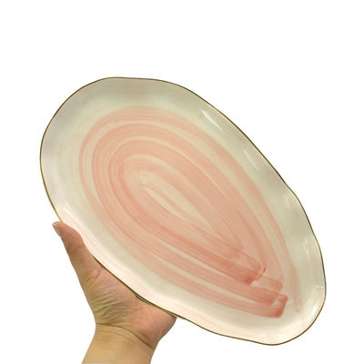 Fischplatte aus Keramik zum Servieren von Fruchtsalat und Pasta Hauptgericht Spülmaschine und Mikrowelle Sicher unregelmäßige Form