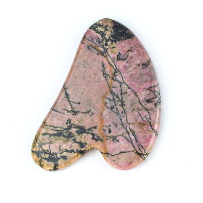 Muskelmassage Funktion Natürliche Herzform Rhodonit Stein Gua Sha Schraubbrett für Gesichtsschönheit und Körper Haut Gesundheitspflege Spa