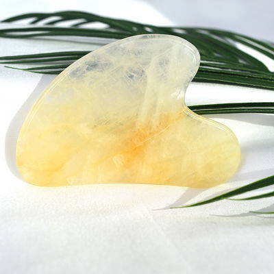 Natürliche Herzform Gelb Zitrin Gua Sha Schablone für Gesichts- und Körpermassage