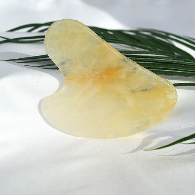 Natürliche Herzform Gelb Zitrin Gua Sha Schablone für Gesichts- und Körpermassage