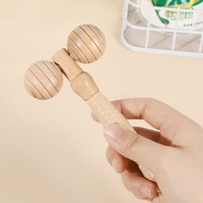 Personalisiertes Logo verfügbard Massage Produkt Schönheitsprodukte Körperpflege Holz Schönheits-Spa Haut-Lifting 3D Gesichtsroller Massager Stick